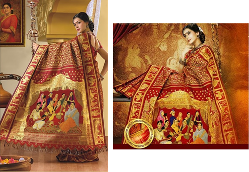 woman dressing the most expensive saree in the world