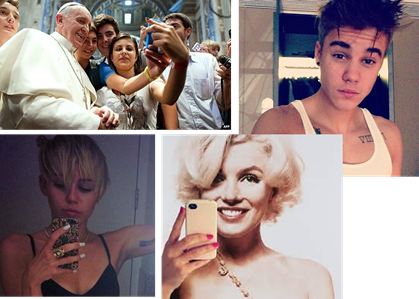 Celebrities taking selfies 