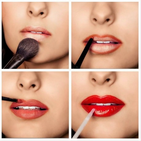 Red lips step by step